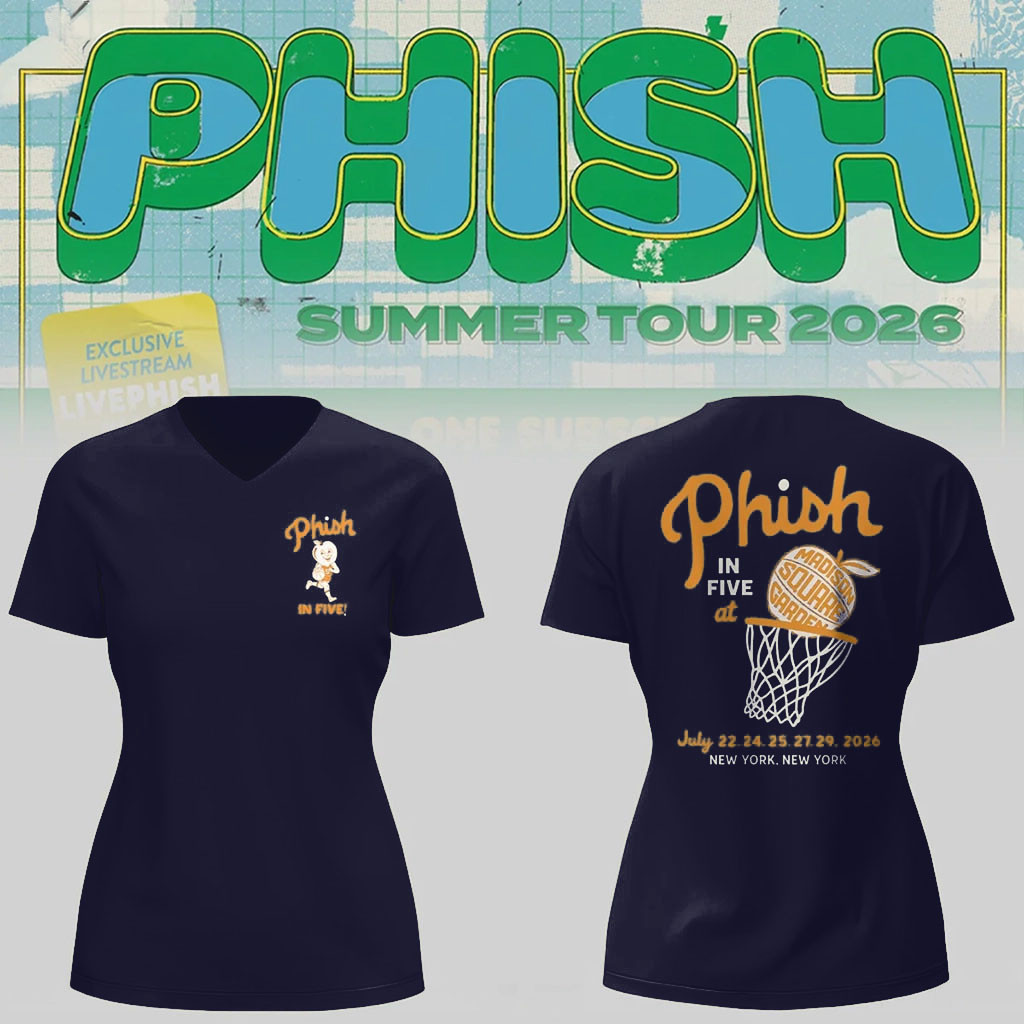 Phish Summer Tour 2026 At Madison Square Garden NY V-Neck Shirt Phish Band Merch Gift For Mom - Kdjoy Phish Summer Tour 2026 At Madison Square Garden NY V-Neck Shirt Phish Band Merch Gift For Mom - Kdjoy