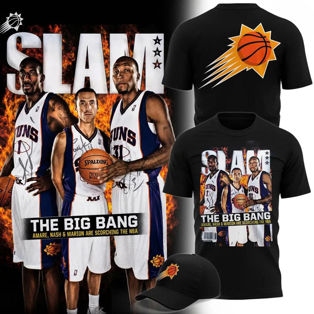 Phoenix Suns The Big Bang SLAM Magazine Cover Nash Stoudemire Marion T-Shirt Phoenix Suns Merch - Kdjoy