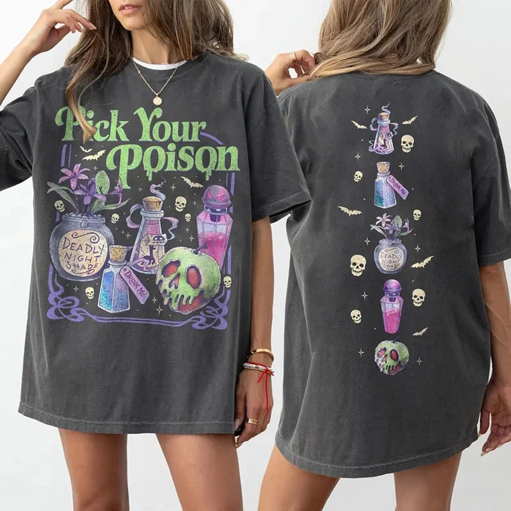 Pick Your Poison T-Shirt Kuzco Poison Apple Shirt Halloween Gifts For Her - Kdjoy