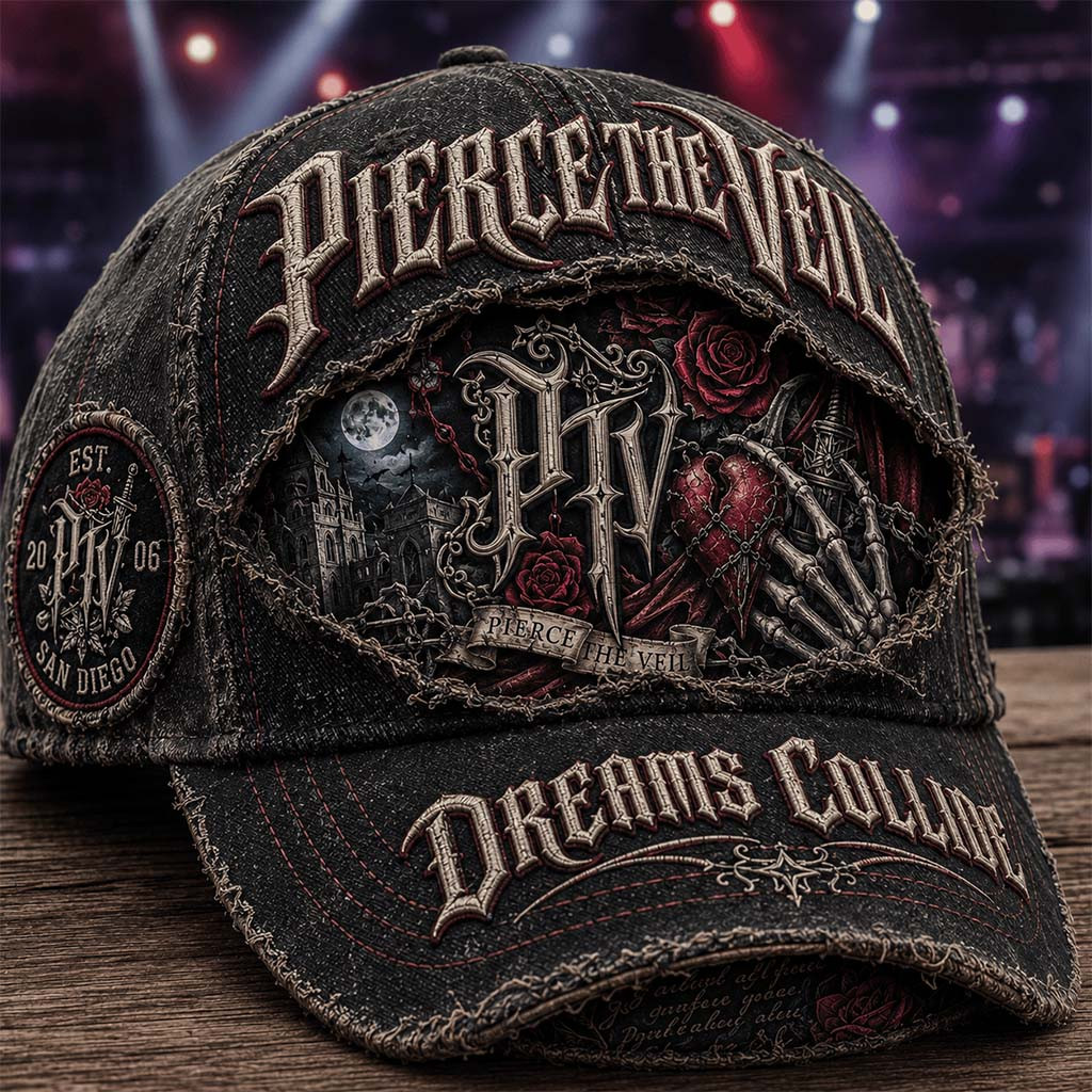 Pierce The Veil Dreams Collide Vintage Hat Pierce The Veil Merch Present For Rock Band Fans - Kdjoy