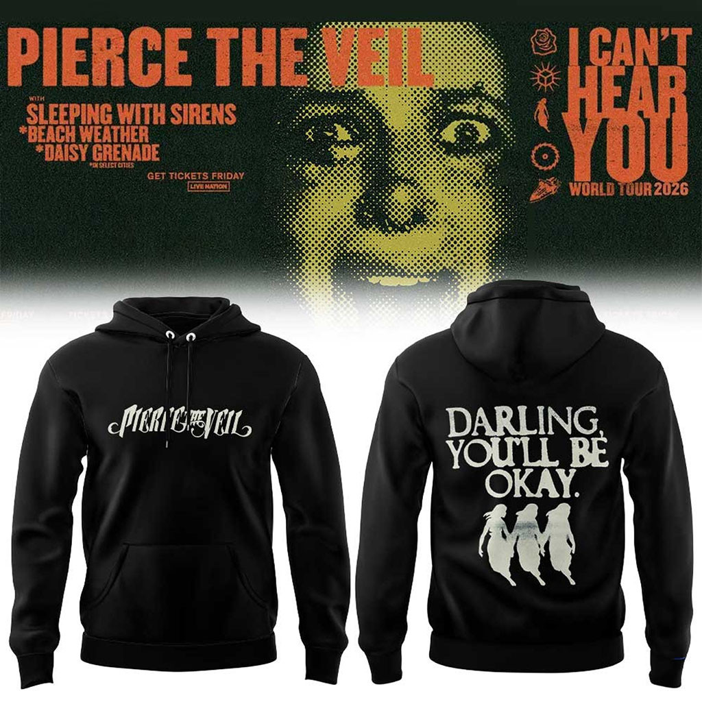 Pierce The Veil I Can't Hear You World Tour 2026 Tour Hoodie Pierce The Veil Merch Fan Gifts - Kdjoy Pierce The Veil I Can't Hear You World Tour 2026 Tour Hoodie Pierce The Veil Merch Fan Gifts - Kdjoy