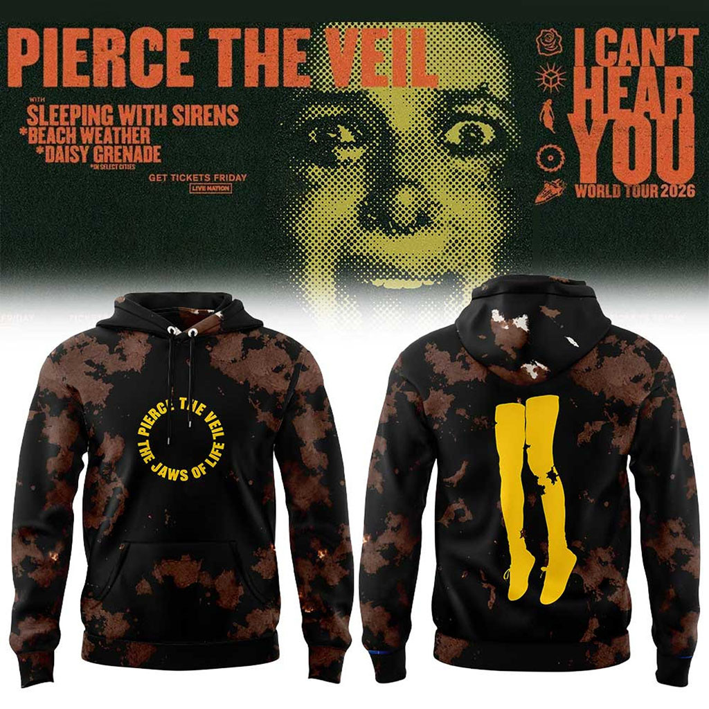Pierce The Veil Merch I Can't Hear You World Tour 2026 Tour Hoodie Best Gifts For Music Lovers - Kdjoy