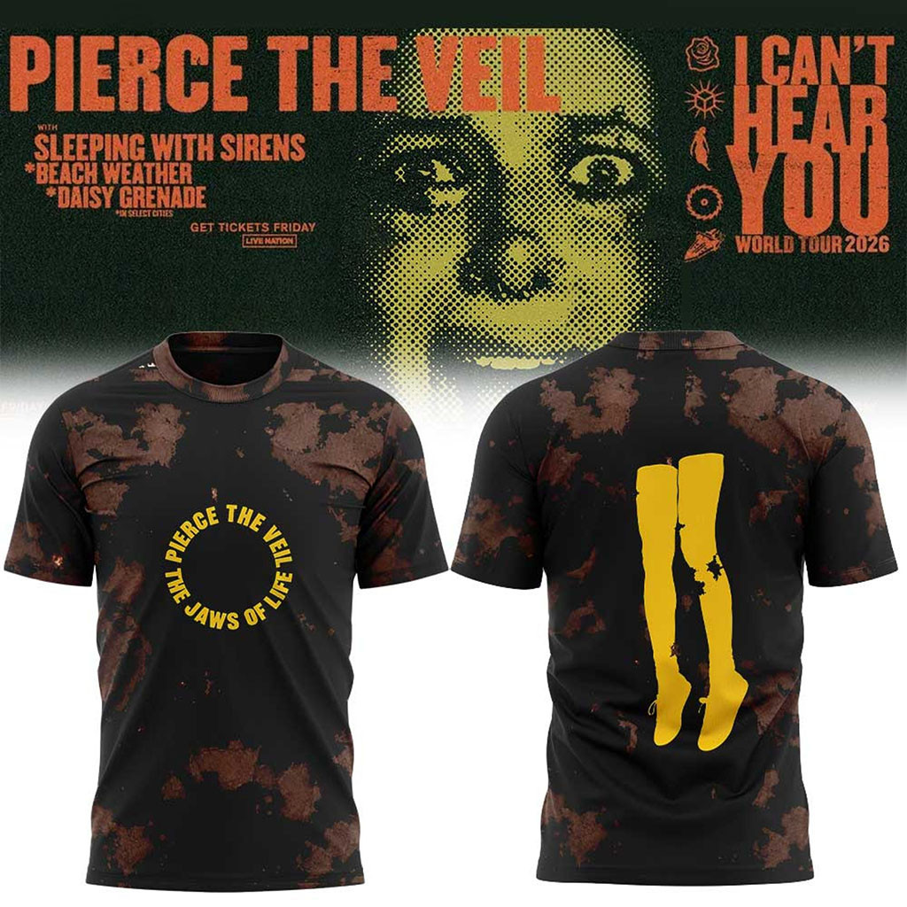 Pierce The Veil Merch I Can't Hear You World Tour 2026 Tour T-Shirt Gift Ideas For Music Lovers - Kdjoy Pierce The Veil Merch I Can't Hear You World Tour 2026 Tour T-Shirt Gift Ideas For Music Lovers - Kdjoy