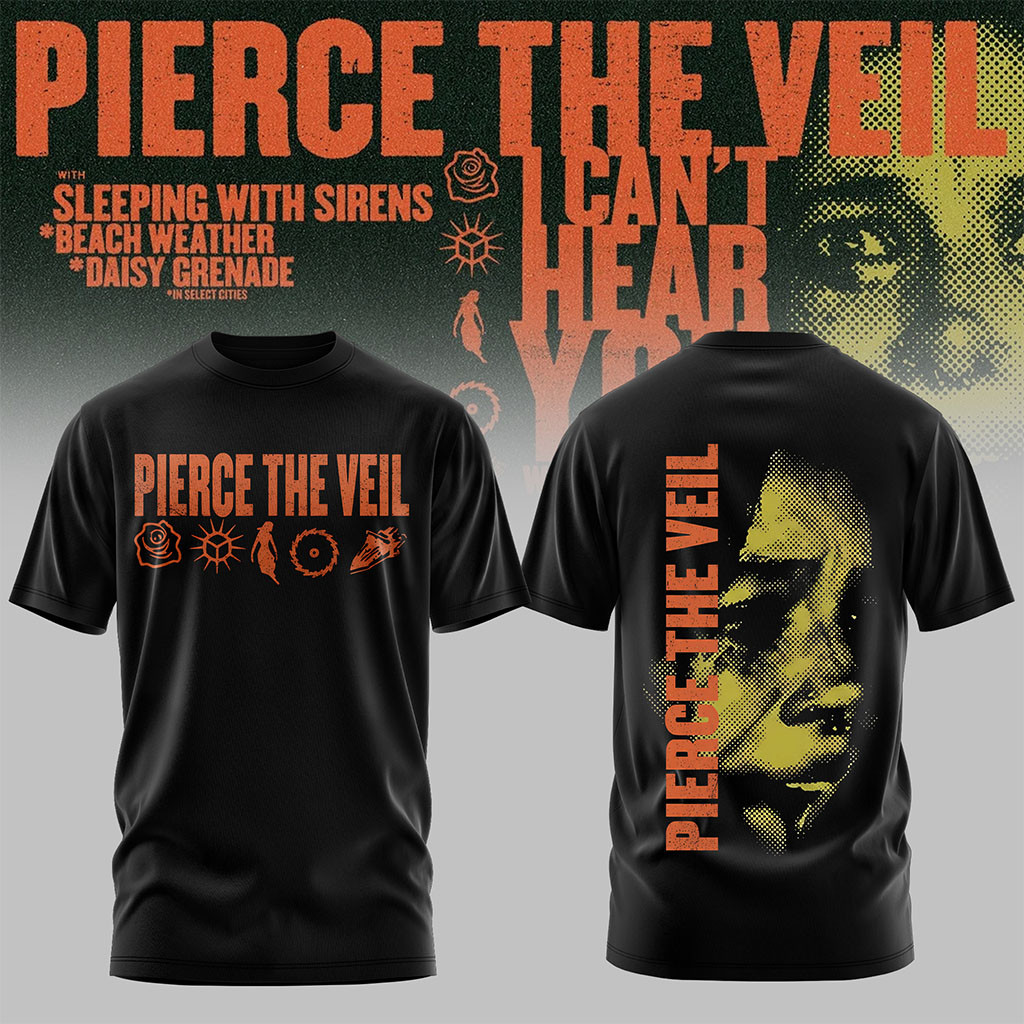 Pierce The Veil Merch I Can't Hear You World Tour Australia 2026 Shirt Music Fan Apparel - Kdjoy Pierce The Veil Merch I Can't Hear You World Tour Australia 2026 Shirt Music Fan Apparel - Kdjoy