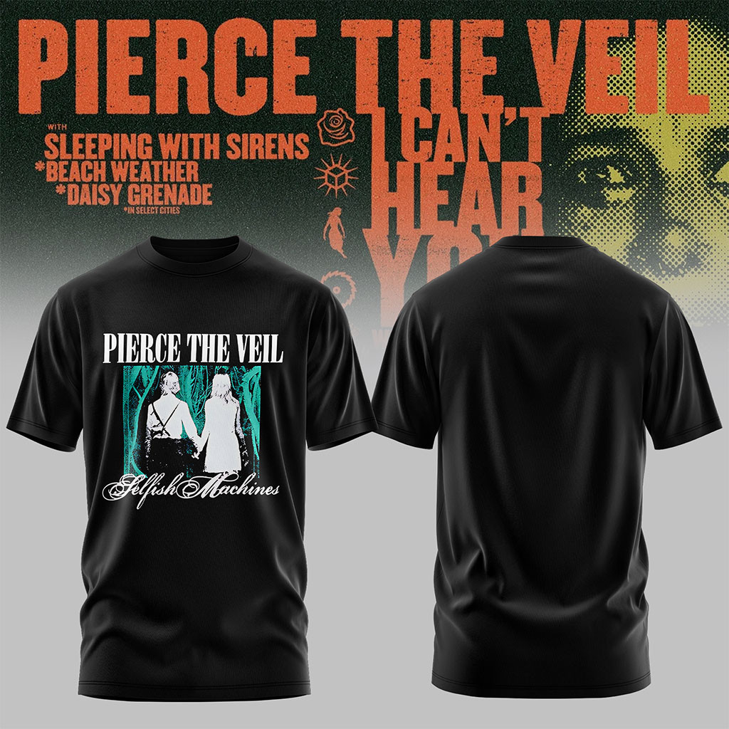 Pierce The Veil Merch I Can't Hear You World Tour Australia 2026 Shirt Music Fan Clothing Black - Kdjoy