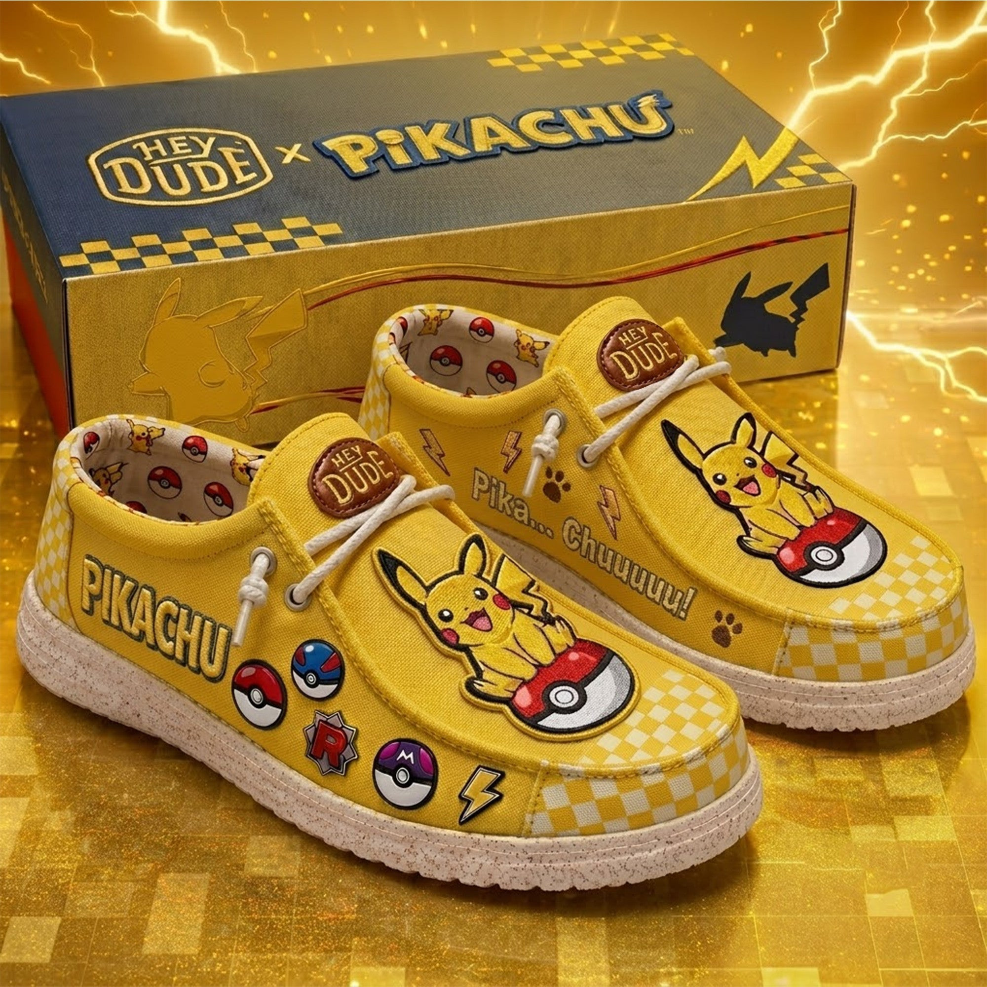 Pikachu Merch Pika Chuuu Yellow Shoes Birthday Gift For Friends - Kdjoy Pikachu Merch Pika Chuuu Yellow Shoes Birthday Gift For Friends - Kdjoy