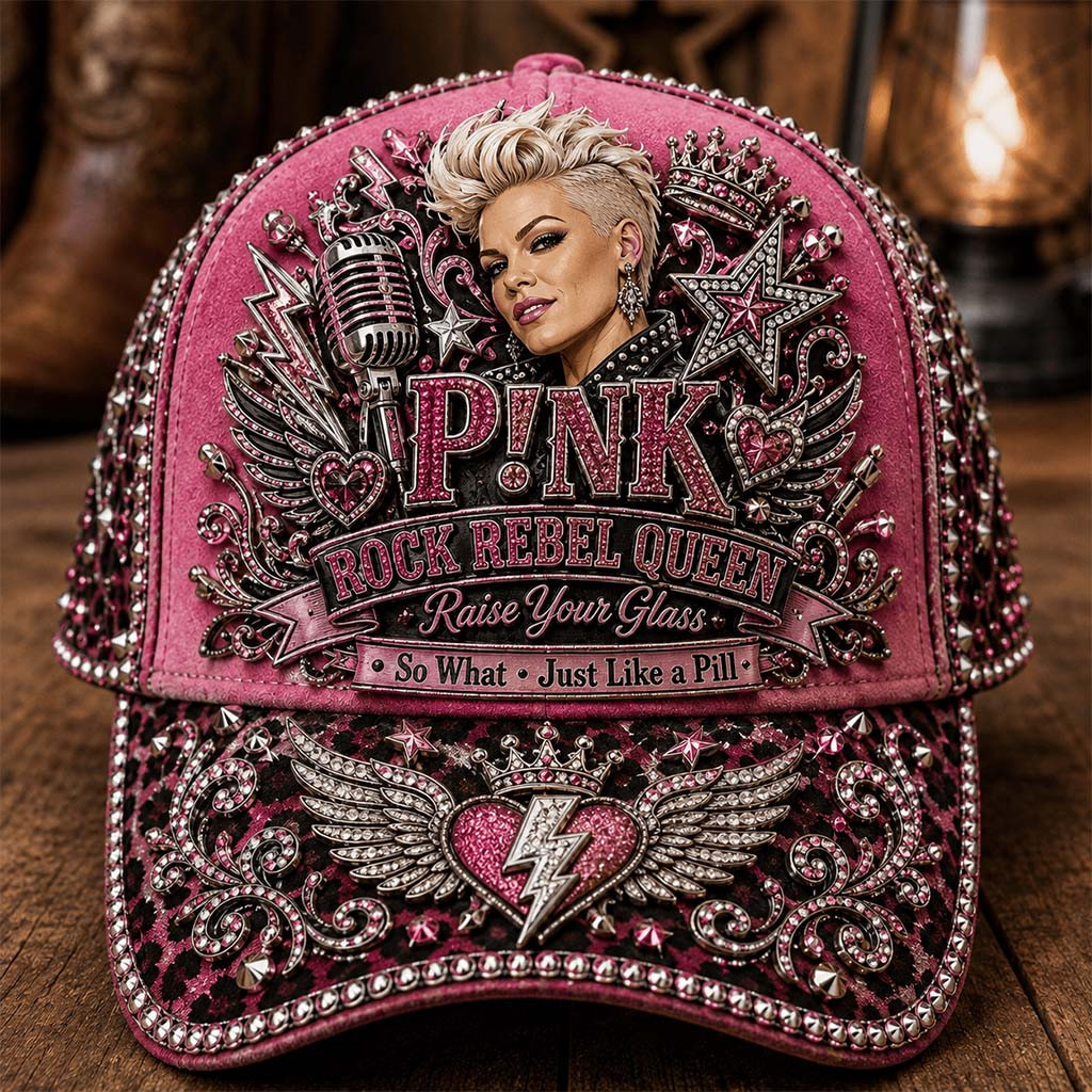 Pink Rock Rebel Queen Raise Your Glass Hat Pink Merch Birthday Gift For Wife - Kdjoy