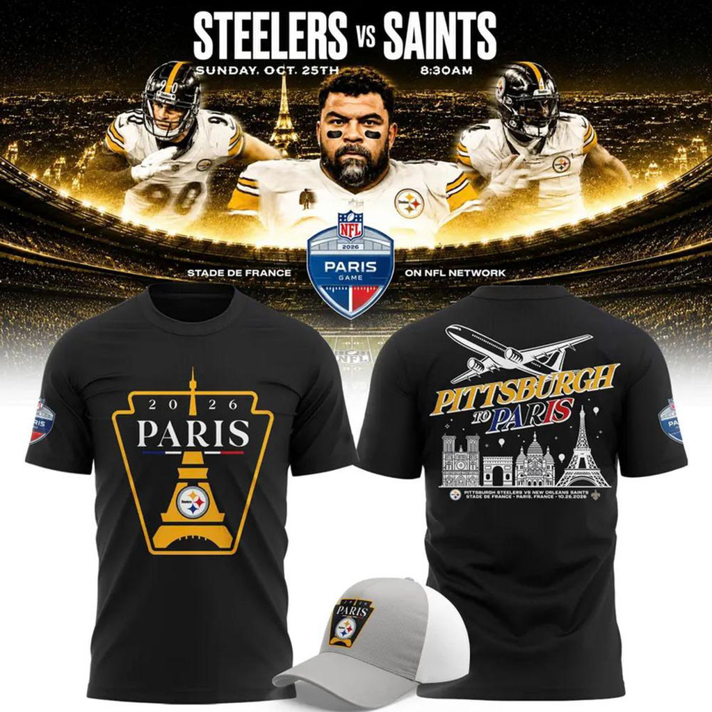 Pittsburgh Steelers 2026 Paris Game Graphic T-Shirt Steelers Merch Best Gifts For Football Fans - Kdjoy Pittsburgh Steelers 2026 Paris Game Graphic T-Shirt Steelers Merch Best Gifts For Football Fans - Kdjoy