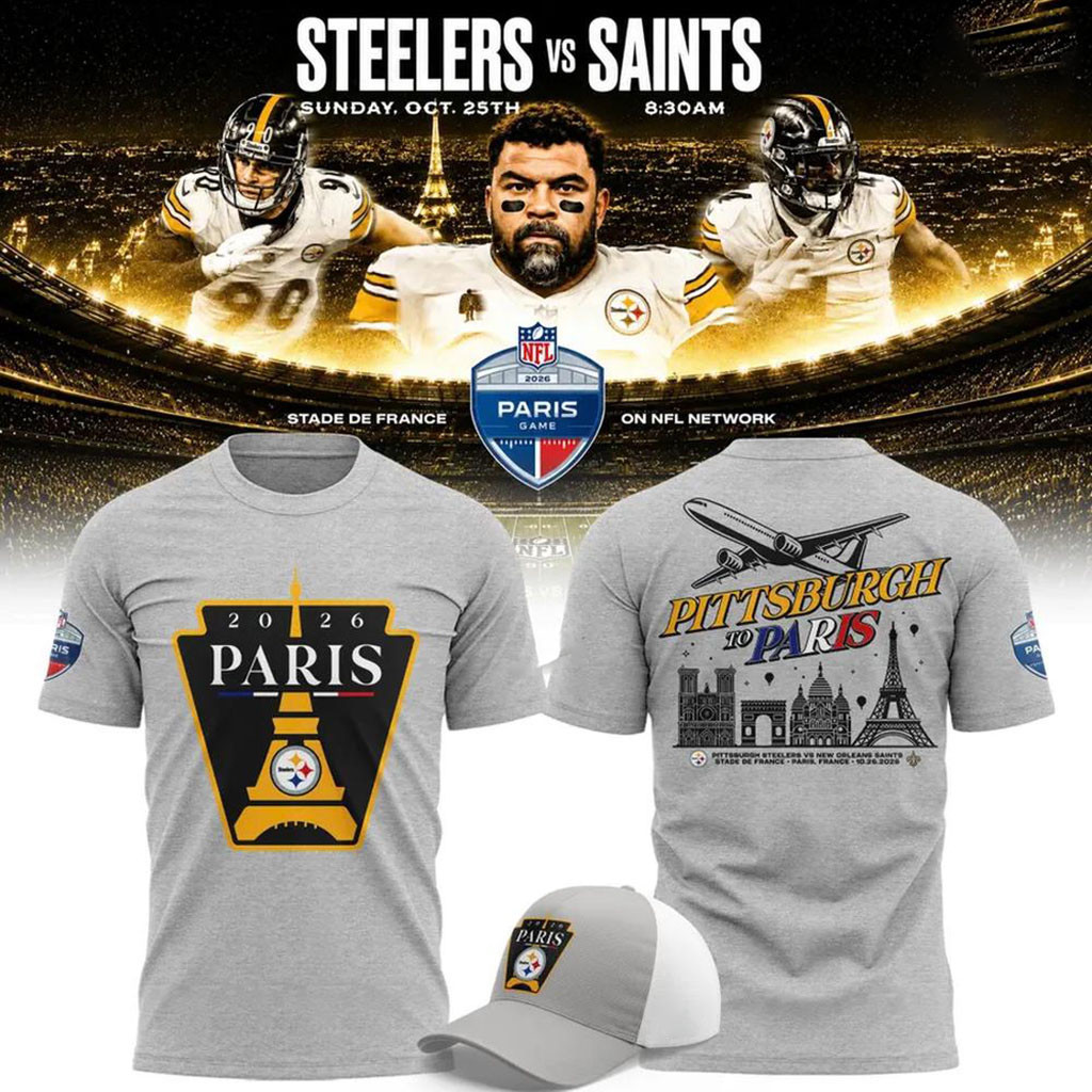 Pittsburgh Steelers 2026 Paris Game Graphic T-Shirt Steelers Merch Football Fan Gift Ideas - Kdjoy