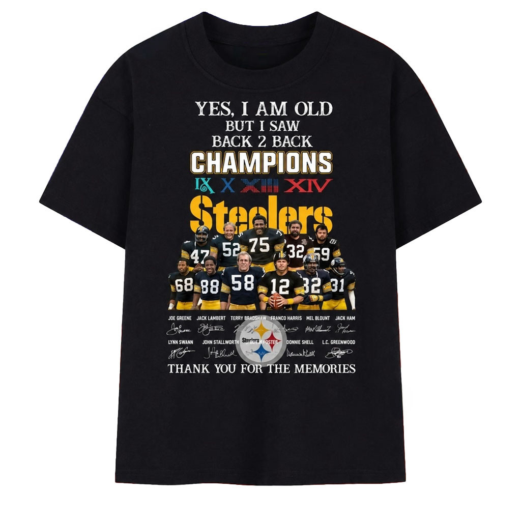 Pittsburgh Steelers Champions Signatures Vintage Shirt Steelers Merch Football Lovers Gifts - Kdjoy Pittsburgh Steelers Champions Signatures Vintage Shirt Steelers Merch Football Lovers Gifts - Kdjoy