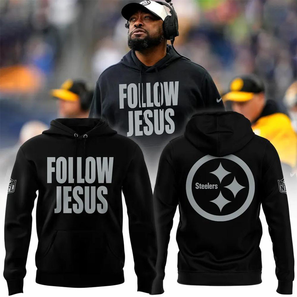 Pittsburgh Steelers Follow Jesus Christian Hoodie Steelers Merch Gift For Football Lovers - Kdjoy Pittsburgh Steelers Follow Jesus Christian Hoodie Steelers Merch Gift For Football Lovers - Kdjoy