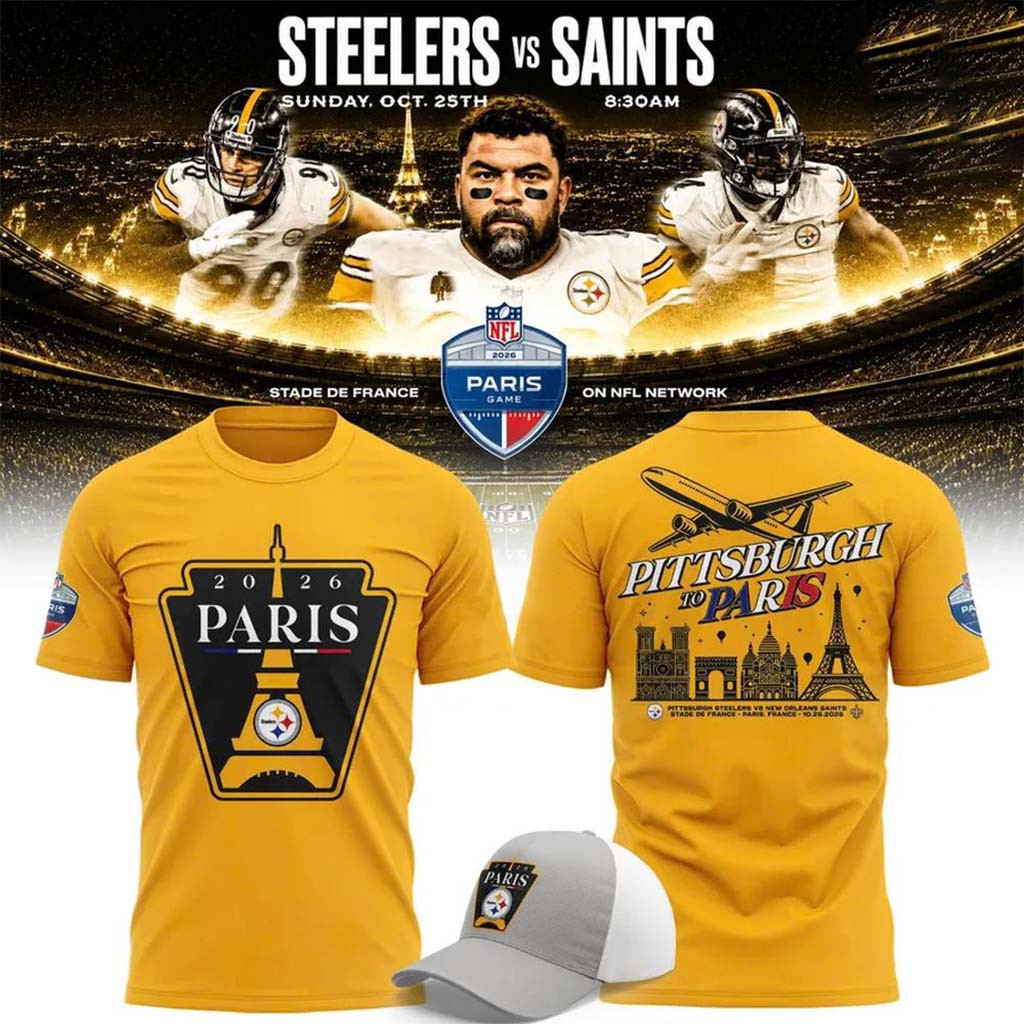 Pittsburgh Steelers Merch 2026 Paris Game Graphic T-Shirt Unique Gifts For Football Fans - Kdjoy Pittsburgh Steelers Merch 2026 Paris Game Graphic T-Shirt Unique Gifts For Football Fans - Kdjoy