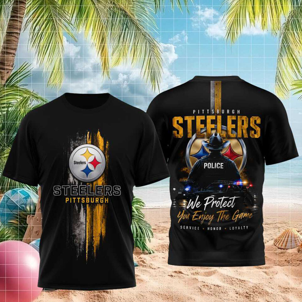 Pittsburgh Steelers Police Officer We Protect You Enjoy The Game Shirt Steelers Merch Fan Gifts - Kdjoy Pittsburgh Steelers Police Officer We Protect You Enjoy The Game Shirt Steelers Merch Fan Gifts - Kdjoy