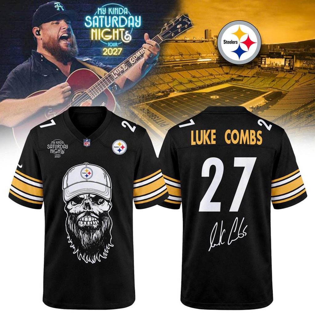 Pittsburgh Steelers x Luke Combs My Kinda Saturday Night Tour 2027 Jersey Steelers Merch Gift - Kdjoy Pittsburgh Steelers x Luke Combs My Kinda Saturday Night Tour 2027 Jersey Steelers Merch Gift - Kdjoy
