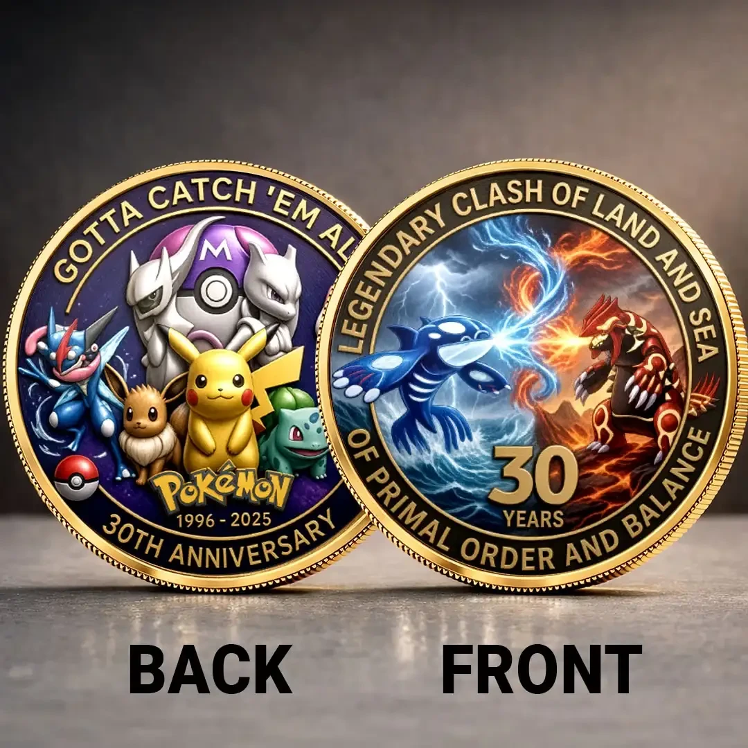 Pokemon 30th Anniversary Commemorative Coin Pokemon Merch Present For Friends - Kdjoy