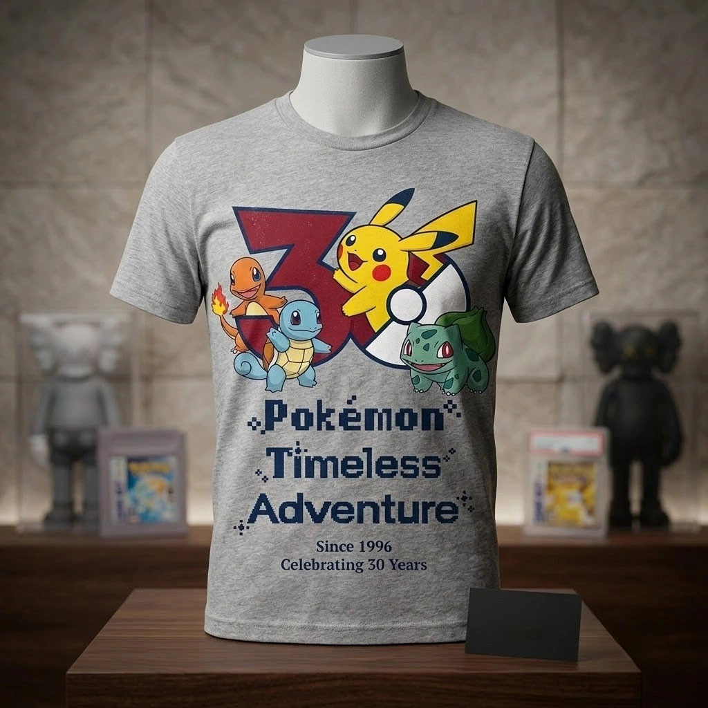 Pokemon 30th Anniversary Timeless Adventure T-Shirt Pokemon Merch Present For Brothers - Kdjoy Pokemon 30th Anniversary Timeless Adventure T-Shirt Pokemon Merch Present For Brothers - Kdjoy