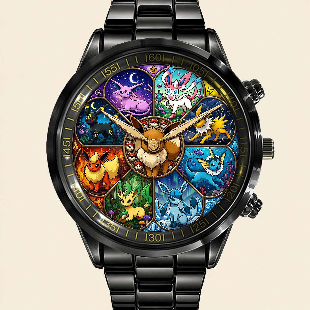 Pokemon Eeveelutions Watch Eevee Umbreon Sylveon Vaporeon Collector Timepiece Merch Him Gifts - Kdjoy