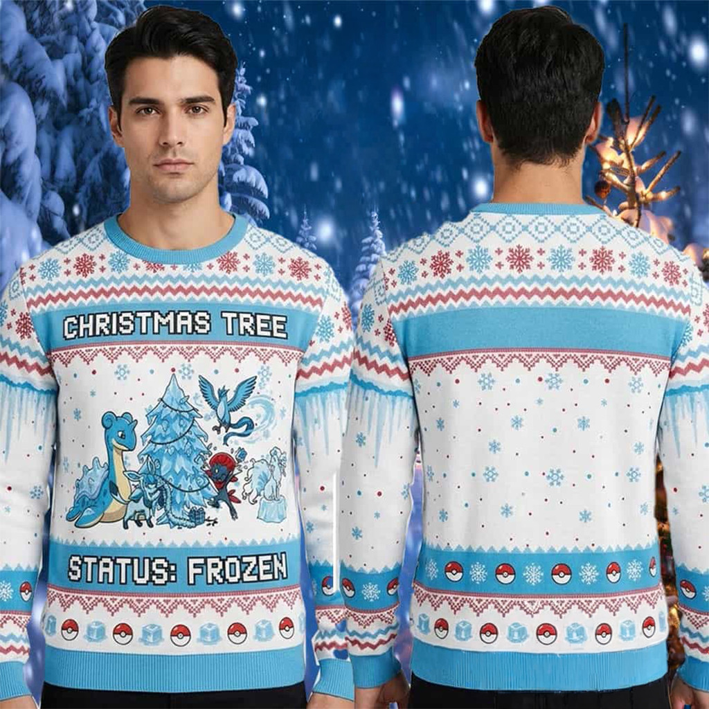 Pokemon Ice Type Frozen Christmas Tree Status Frozen 2026 Pokemon Ugly Christmas Sweater Gifts - Kdjoy Pokemon Ice Type Frozen Christmas Tree Status Frozen 2026 Pokemon Ugly Christmas Sweater Gifts - Kdjoy