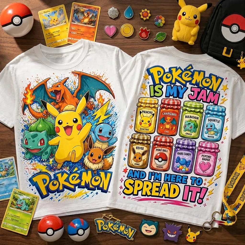 Pokemon Mixed Characters T-Shirt Pokemon Is My Jam And I'm Here To Spread It Shirt Son Gifts - Kdjoy Pokemon Mixed Characters T-Shirt Pokemon Is My Jam And I'm Here To Spread It Shirt Son Gifts - Kdjoy