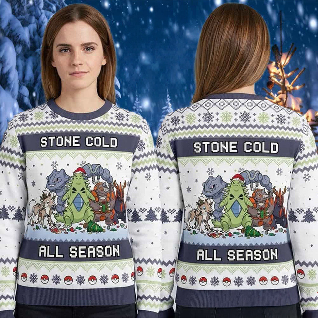 Pokemon Rock Type Stone Cold All Season 2026 Pokemon Ugly Christmas Sweater Xmas Apparel Gifts - Kdjoy