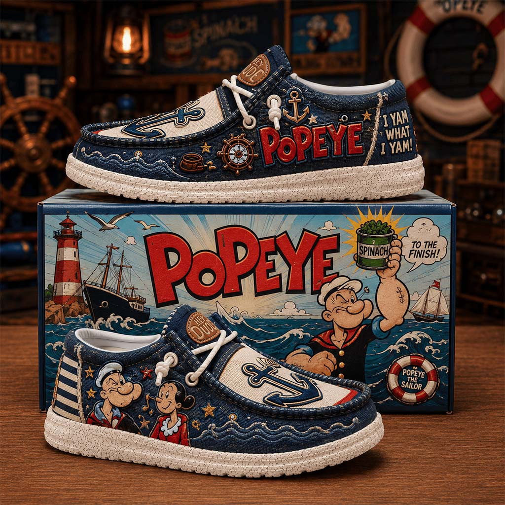 Popeye I Yam What I Yam Shoes Popeye Sailor Man Merch Birthday Ideas For Son - Kdjoy