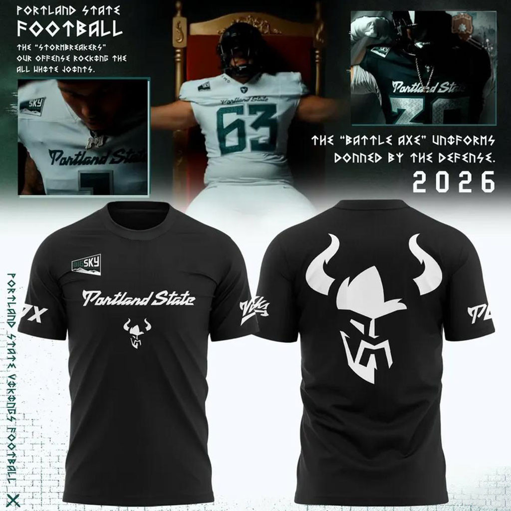 Portland State Vikings Battle Axe 2026 T-Shirt Black PS Vikings Merch Present For Brother - Kdjoy