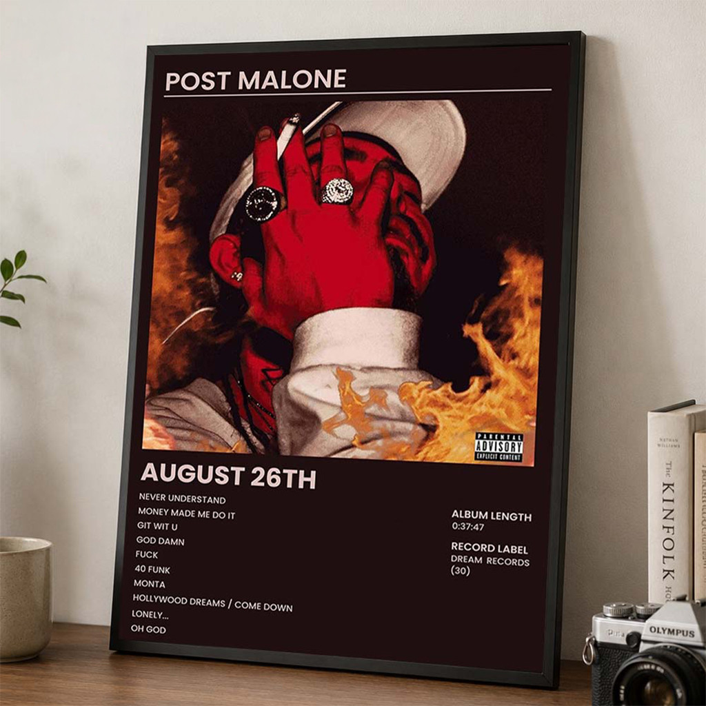 Post Malone August 26 Album Cover Art With Tracklist Poster Post Malone Merch Wall Art Decor - Kdjoy
