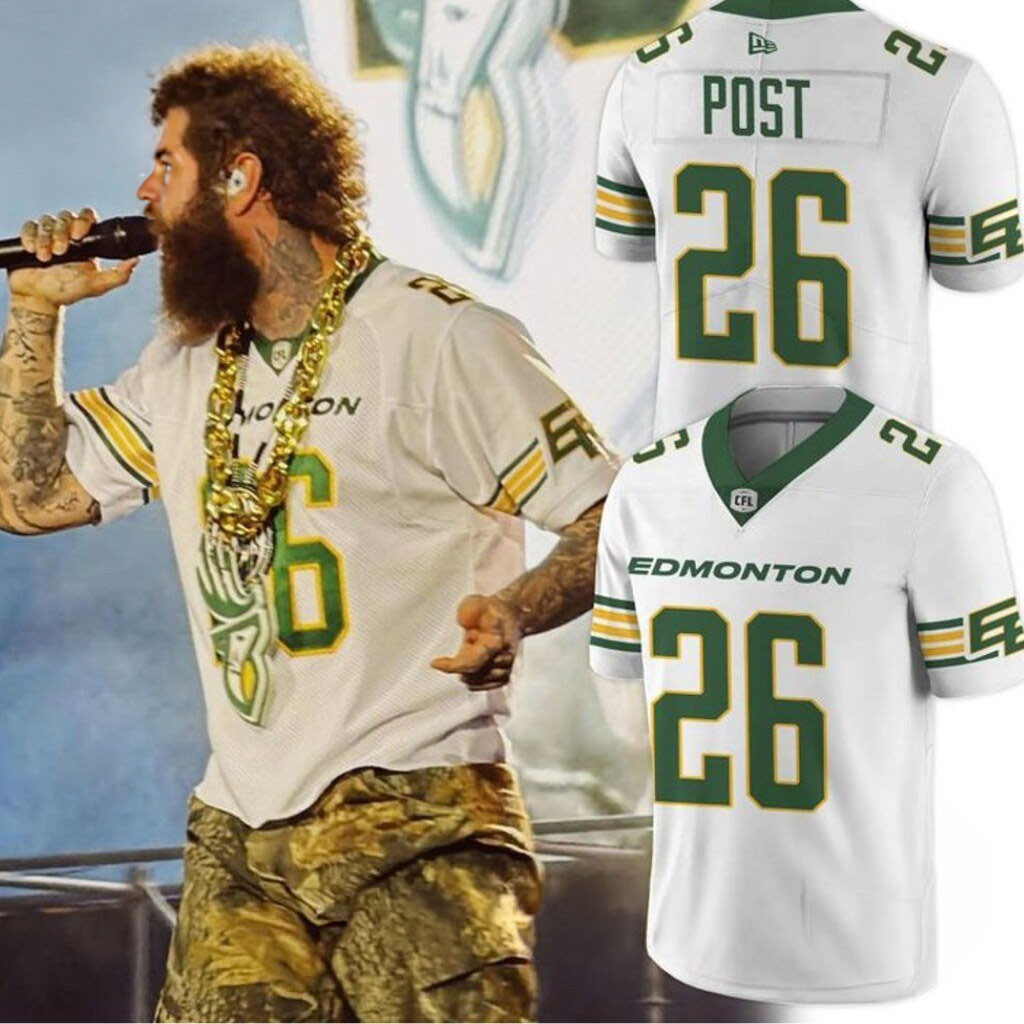 Post Malone X Edmonton Elks New Era 2026 Football Jersey Post Malone Tour Merch Fan Gifts - Kdjoy