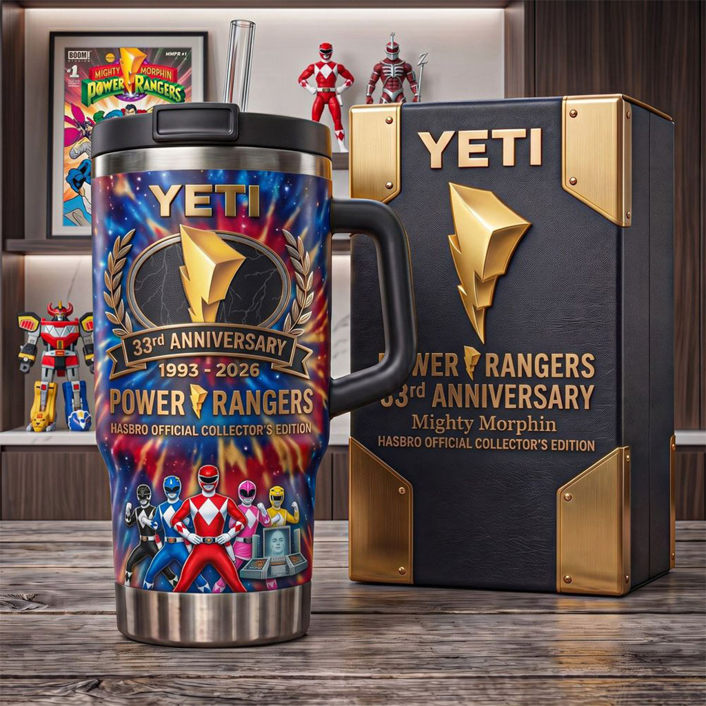 Power Rangers 33rd Anniversary 2026 YETI Tumbler Power Rangers Merch Best Gift For Son - Kdjoy