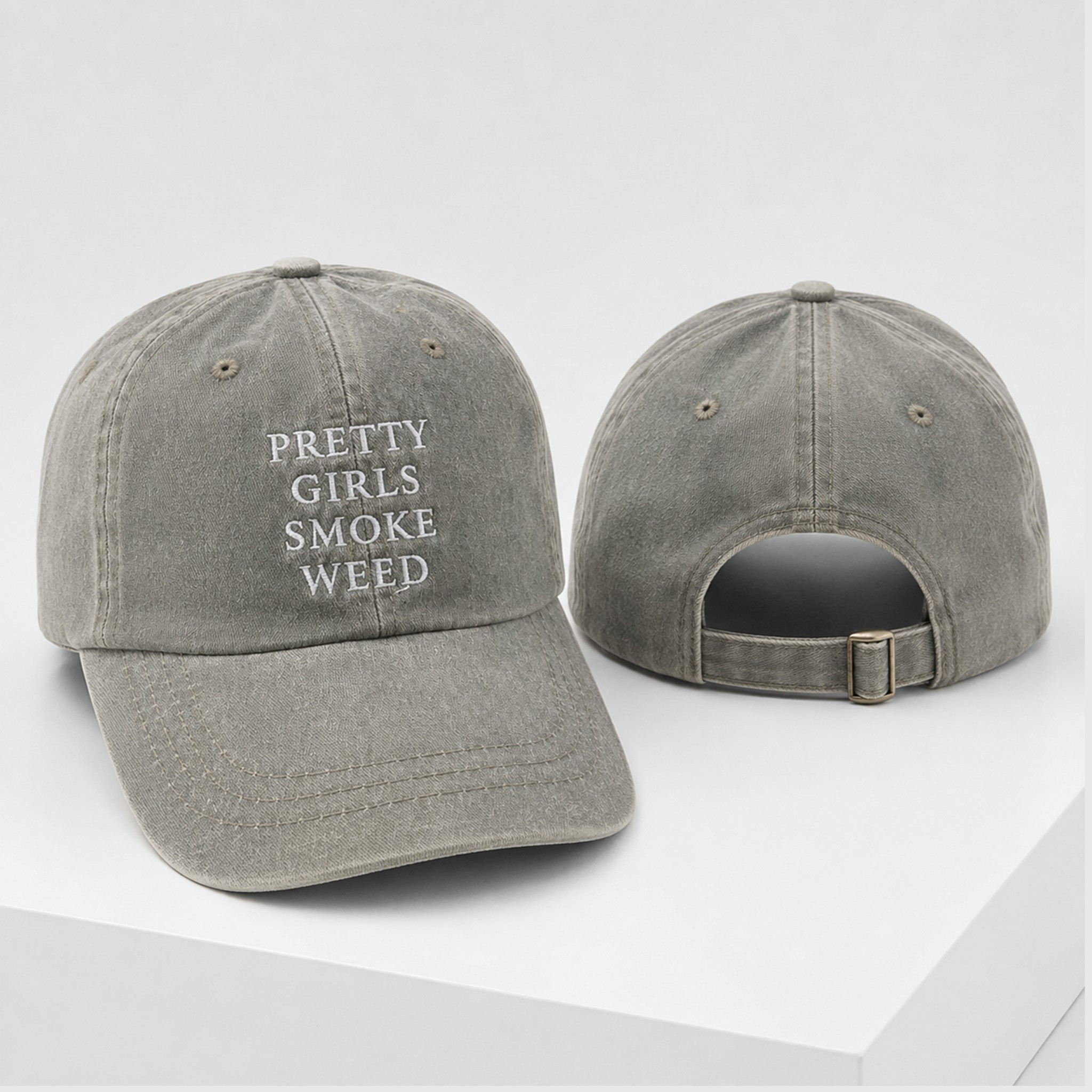 Pretty Girls Smoke Weed 2026 Hat Embroidered Funny Cap Humorous Gift For Her - Kdjoy