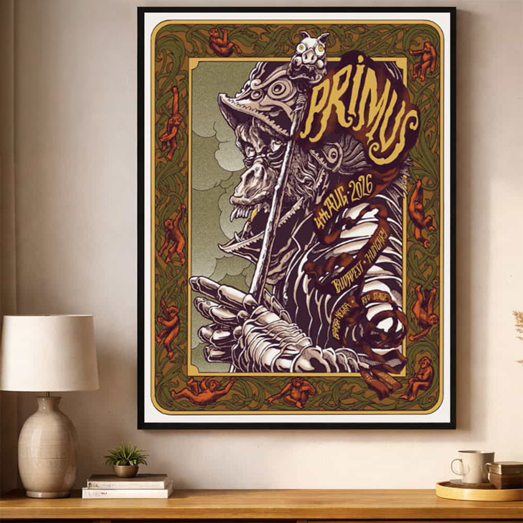 Primus Band Budapest Hungary 2026 Event Poster Primus Merch Gift For Rock Fans - Kdjoy