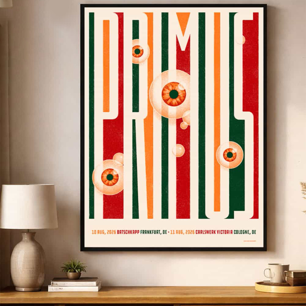 Primus Band Germany 2026 Venue Poster Primus Merch Bedroom Wall Decor - Kdjoy