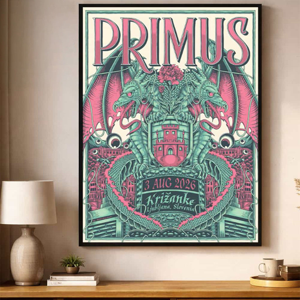 Primus Band Ljubljana Slovenia 2026 Event Poster Primus Merch Gift Ideas - Kdjoy