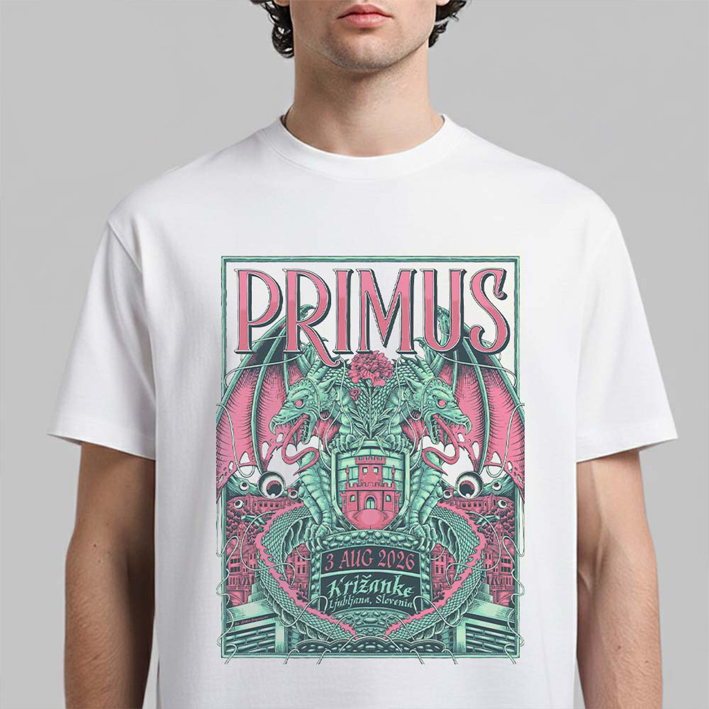 Primus Ljubljana Slovenia 2026 Event Poster T-Shirt Primus Merch Gifts For Husband - Kdjoy Primus Ljubljana Slovenia 2026 Event Poster T-Shirt Primus Merch Gifts For Husband - Kdjoy