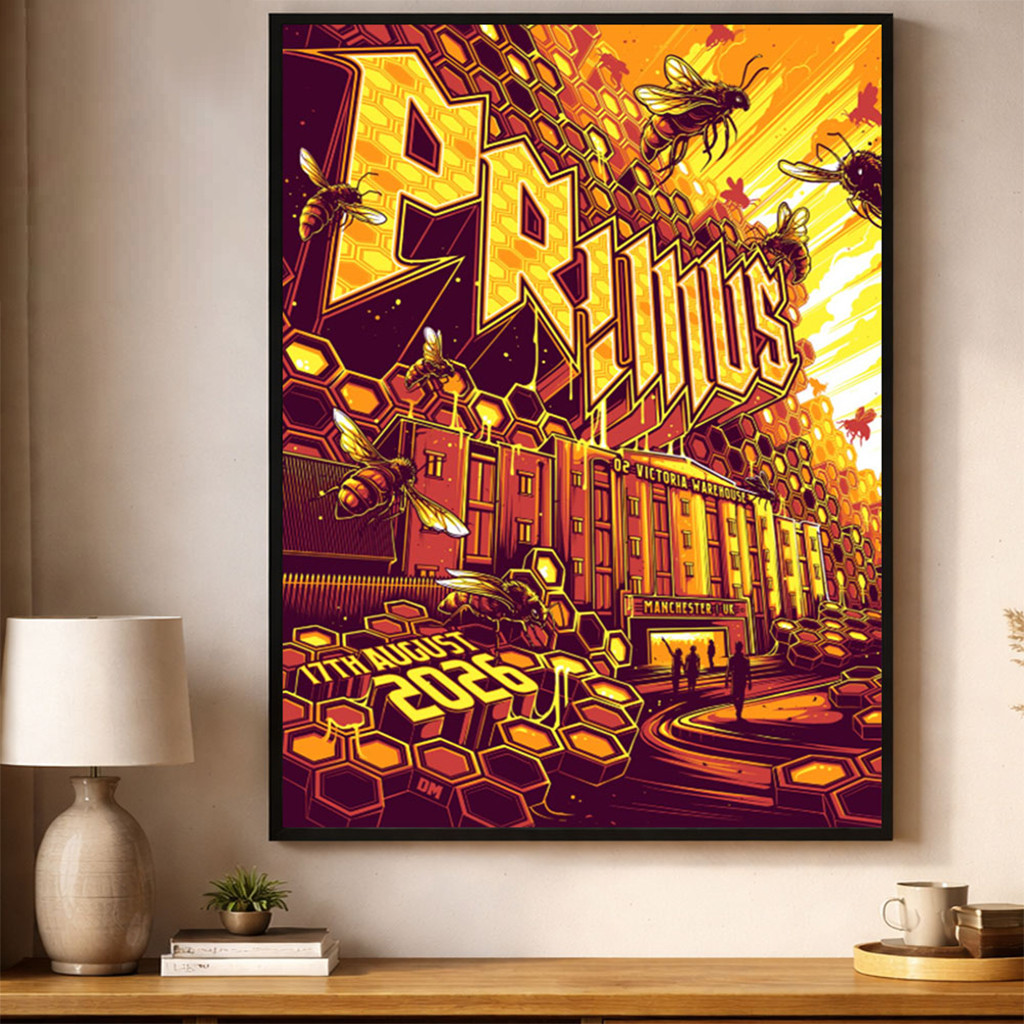 Primus Manchester UK 2026 Event Poster Primus Merch Rock Lover Wall Decor For Living Room - Kdjoy