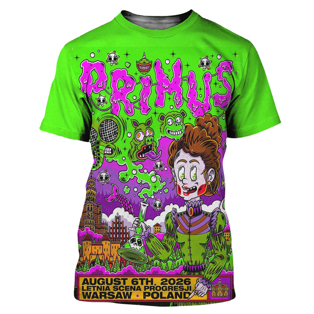 Primus Warsaw Poland 2026 Event Poster T-Shirt Primus Band Merch Gift For Rock Fans - Kdjoy