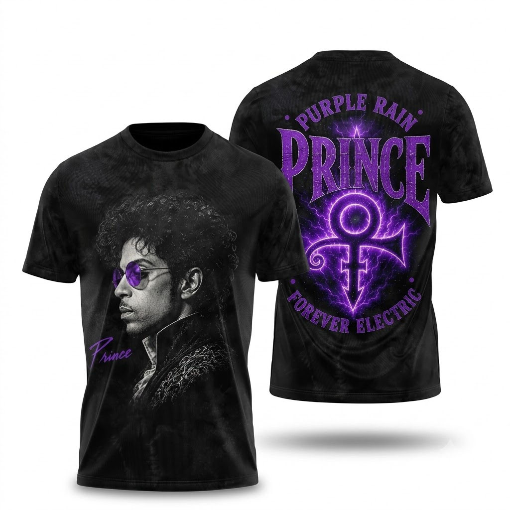 Prince Purple Rain Forever Electric T-Shirt Prince Merch Gifts For Music Lovers - Kdjoy