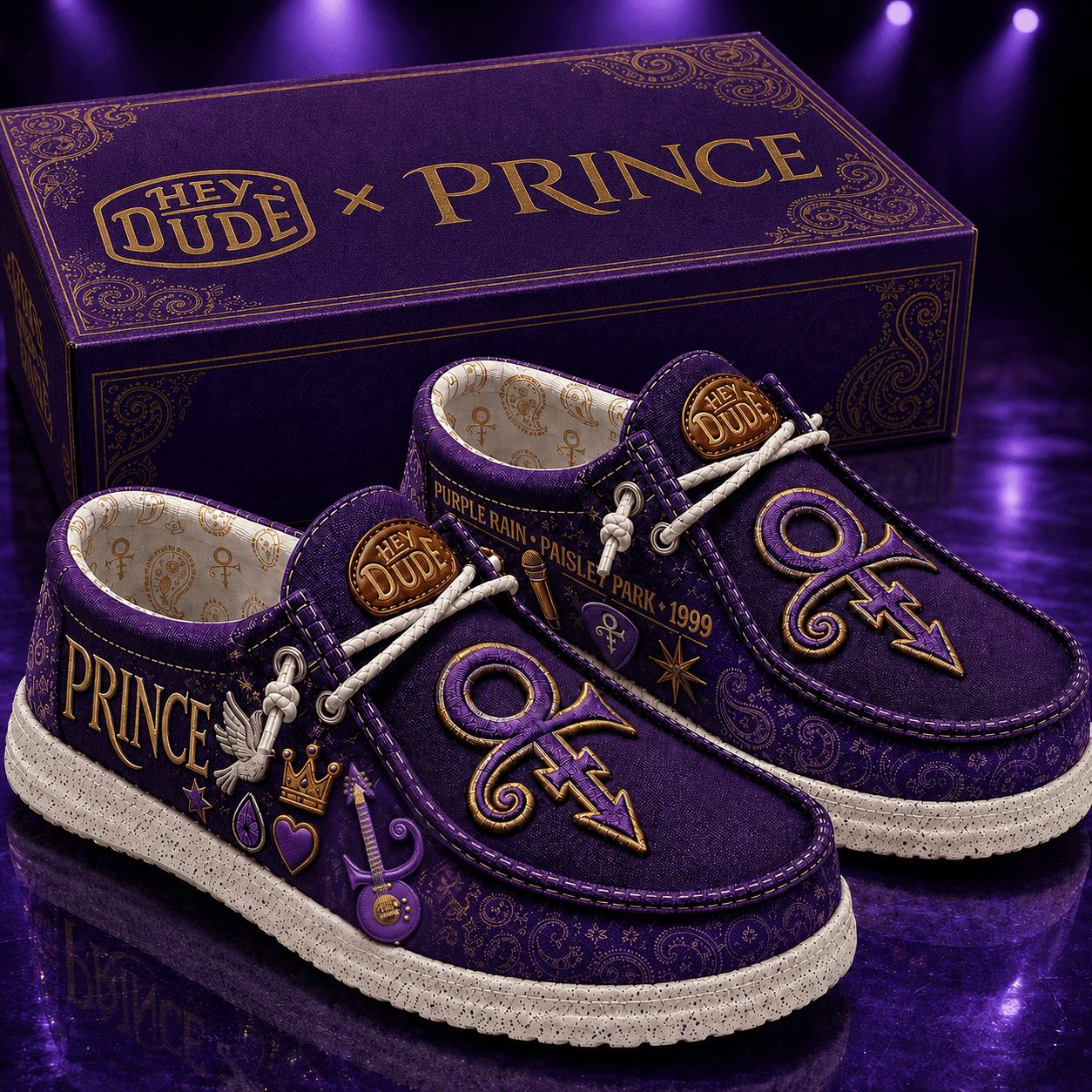 Prince Purple Rain Paisley Park 1999 Shoes Prince Merch Gift For Friends - Kdjoy Prince Purple Rain Paisley Park 1999 Shoes Prince Merch Gift For Friends - Kdjoy