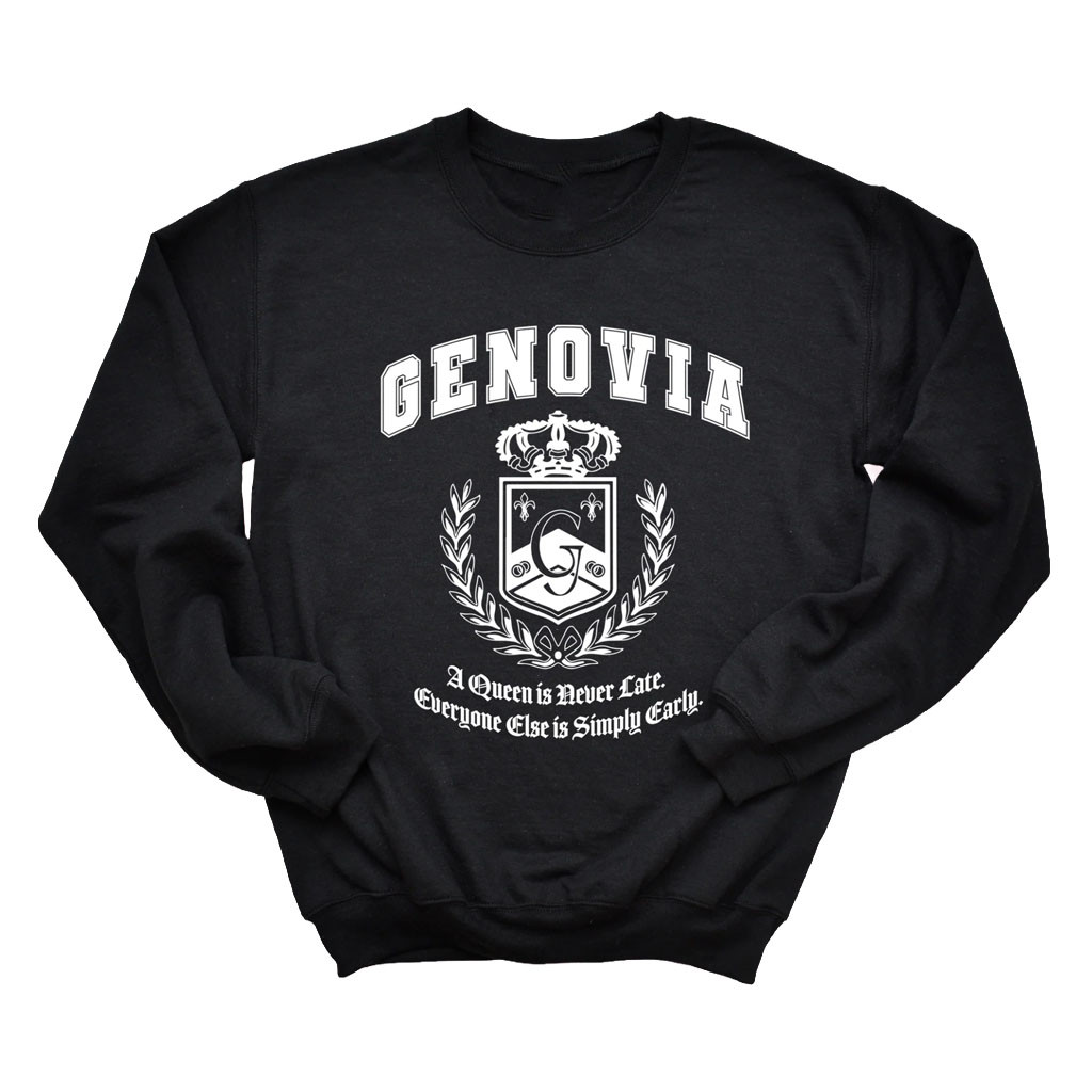 Princess Diaries Merch 2026 Genovia Sweatshirt A Queen Is Never Late Sweatshirt Movie Fan Gear - Kdjoy