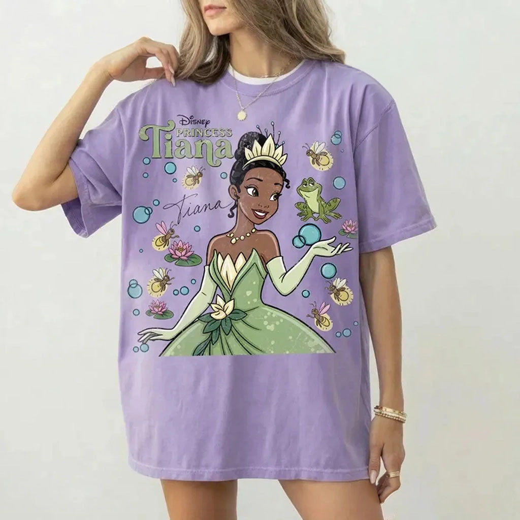 Princess Tiana T-Shirt Princess And Frog Merch Cartoon Lover Gifts For Her - Kdjoy