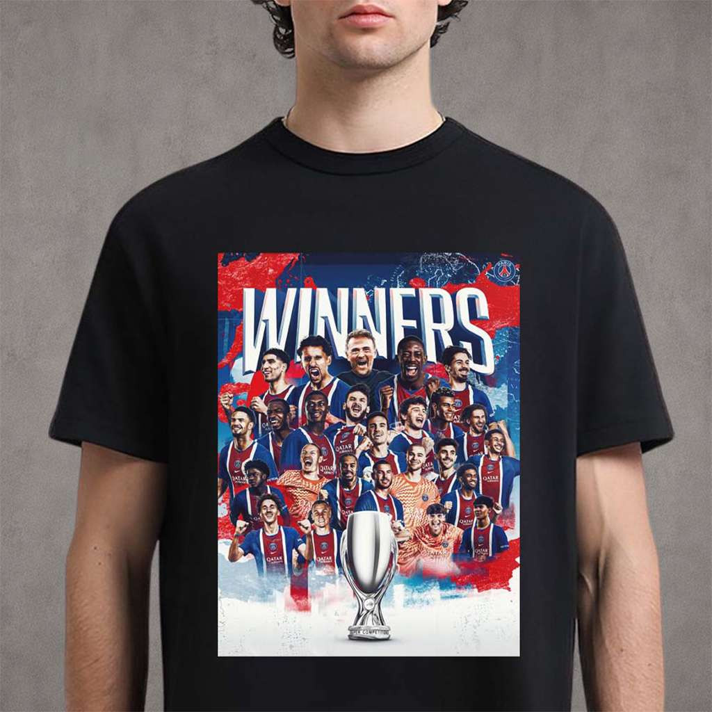 PSG Paris Saint-Germain Merch 2026 UEFA SuperCup Champions T-Shirt Gifts For Fans - Kdjoy