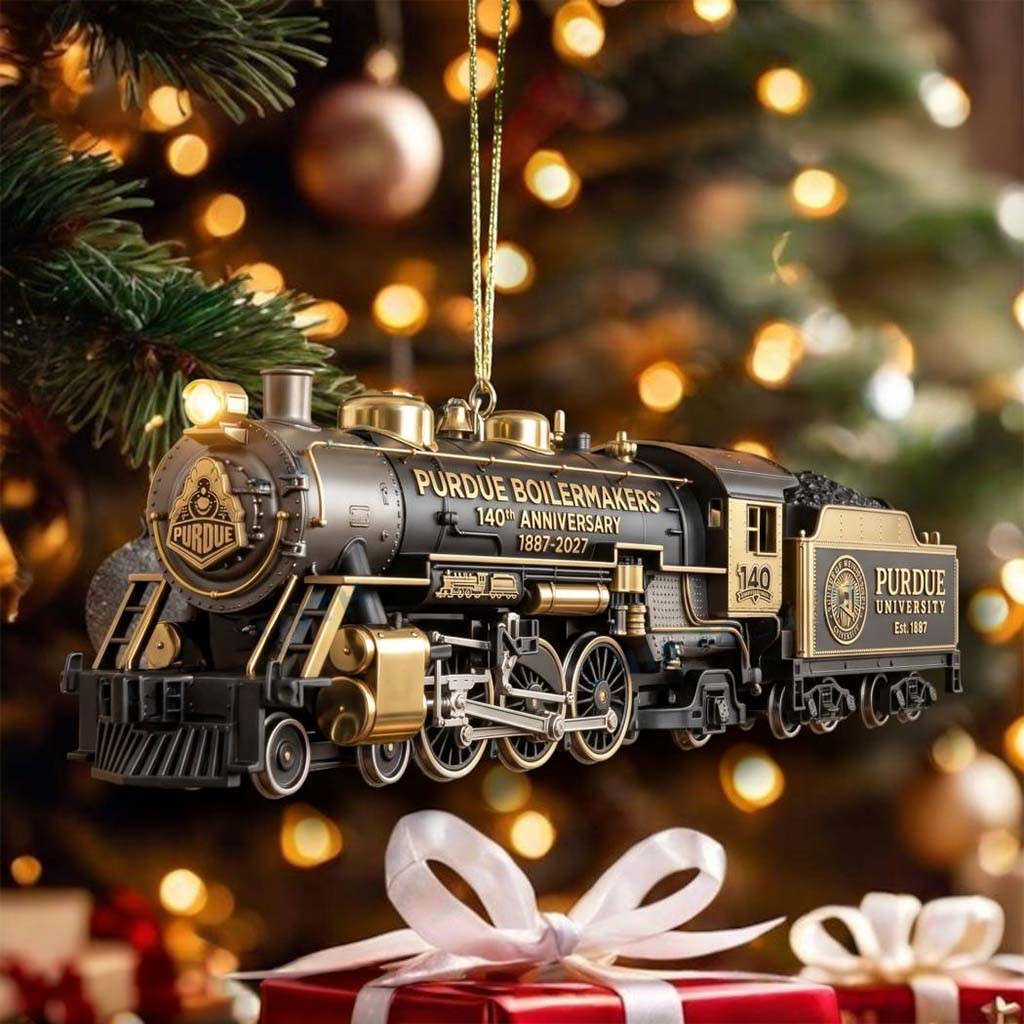 Purdue Boilermakers 140th Anniversary Train Christmas Ornament Xmas Tree Hanging Decor - Kdjoy