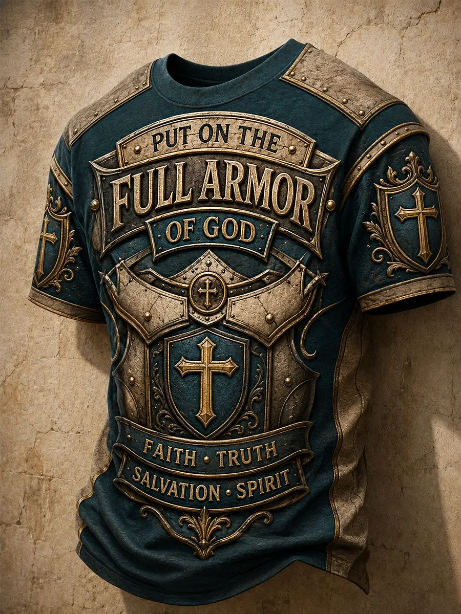 Put On The Full Armor Of God T-Shirt Christian Faith Tee Birthday Present For Men - Kdjoy
