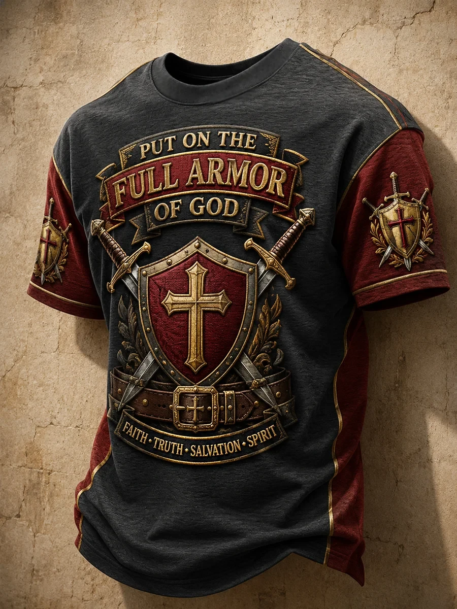 Put On The Full Armor Of God T-Shirt Faith Truth Salvation Spirit Shirt Bible Gifts For Men - Kdjoy
