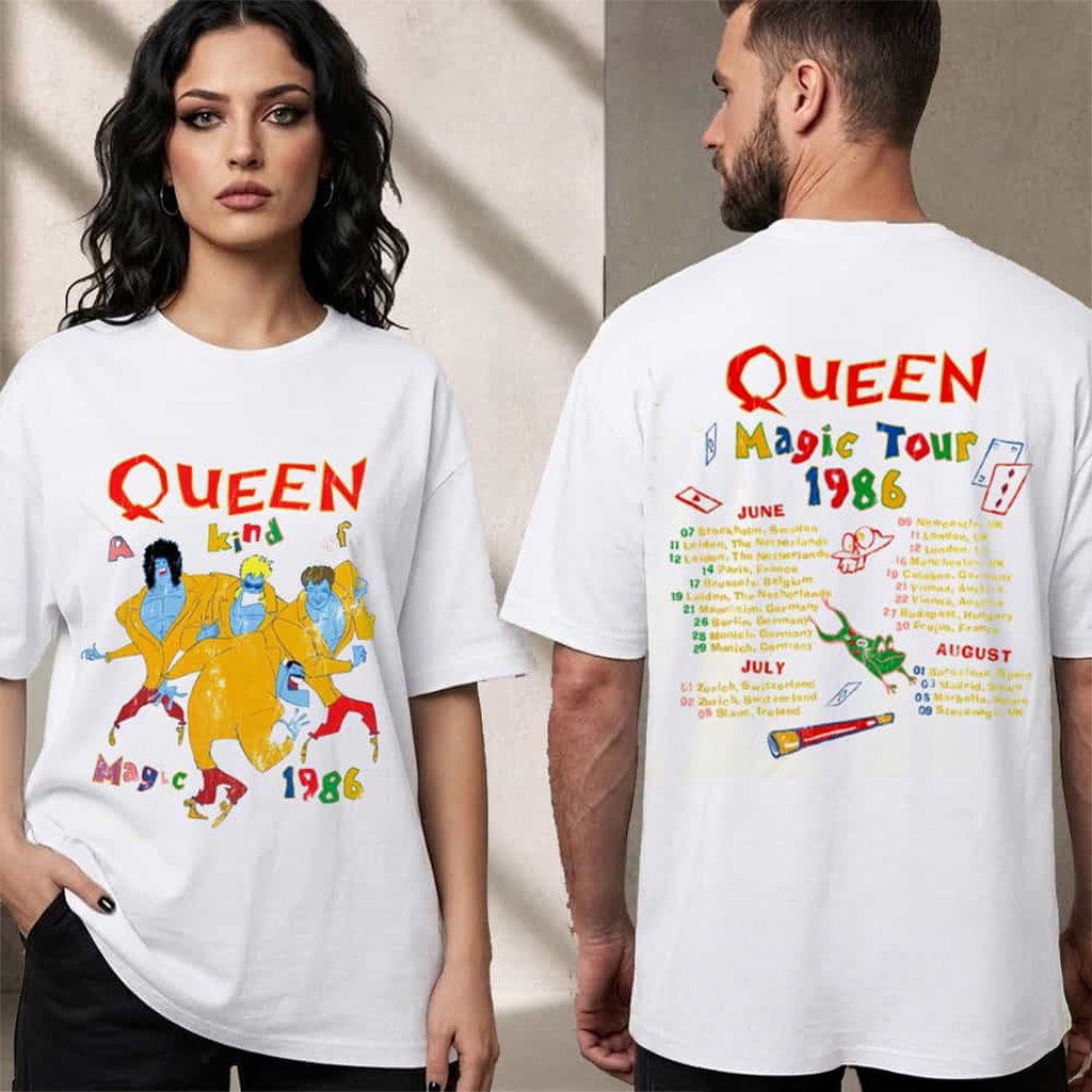 Queen Band A Kind Of Magic 2026 Merch Vintage A Kind Of Magic Tour 1986 Tour Dates T-Shirt Gifts - Kdjoy
