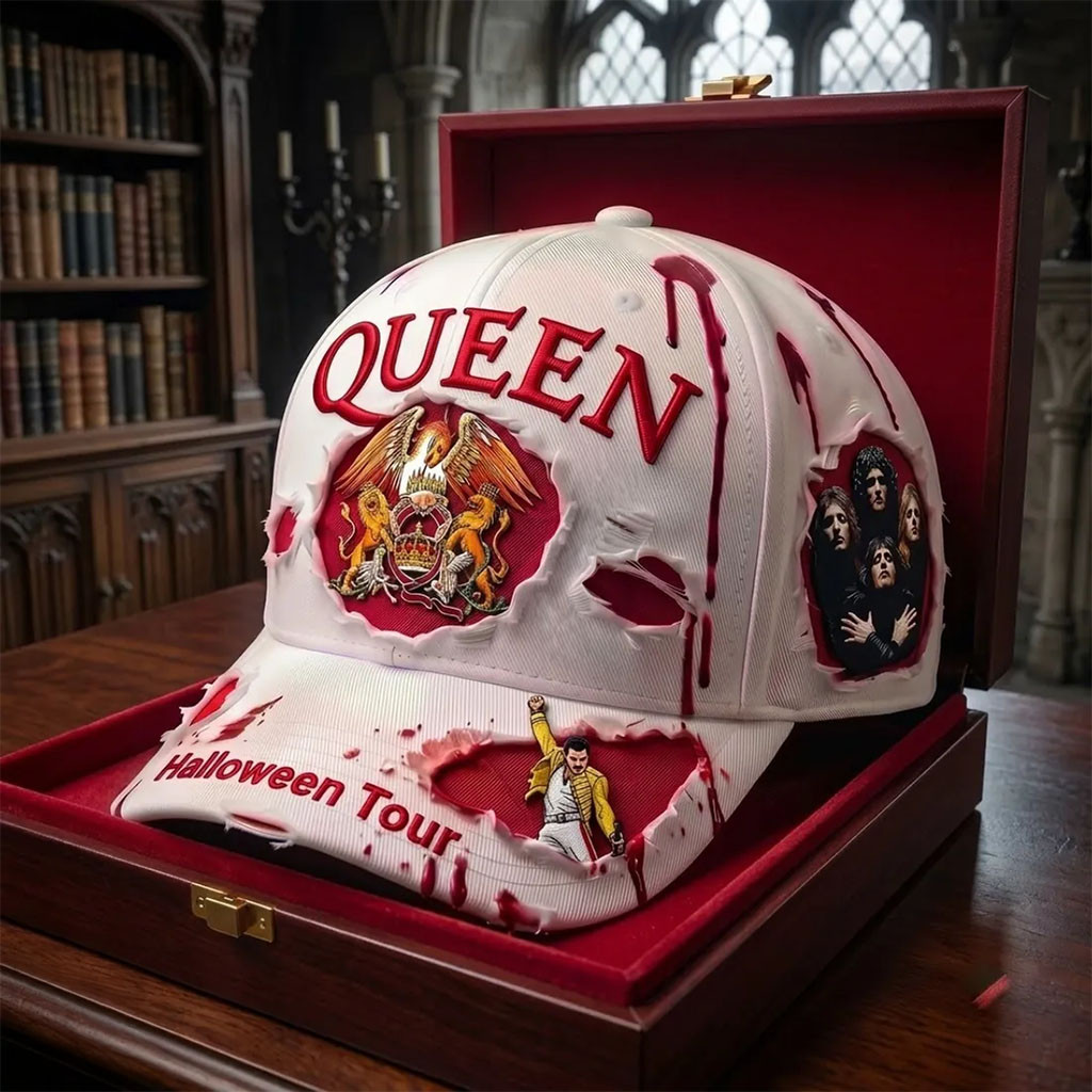 Queen Halloween Tour 2026 Hat Blood Splatter Baseball Cap Queen Band Merch Gift For Fans - Kdjoy