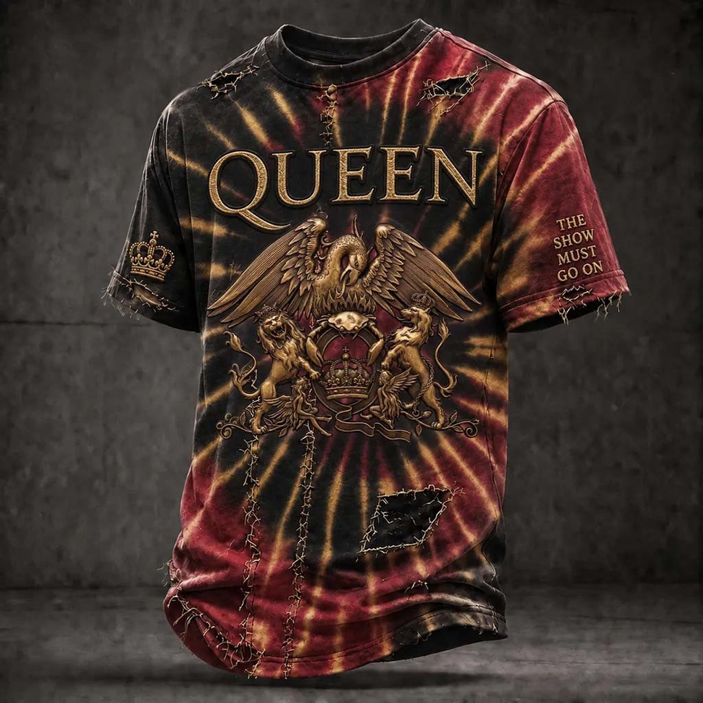 Queen The Show Must Go On Tie Dye T-Shirt Queen Band Mech Gift For Music Lovers - Kdjoy