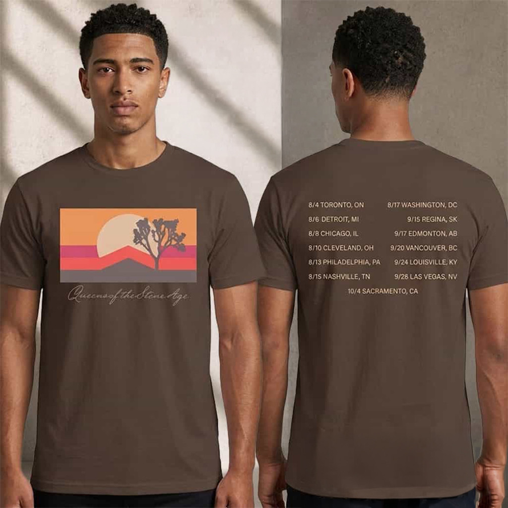Queens Of The Stone Age 2026 Desert Sun 2026 Tour Dates T-Shirt Queens Of The Stone Merch - Kdjoy Queens Of The Stone Age 2026 Desert Sun 2026 Tour Dates T-Shirt Queens Of The Stone Merch - Kdjoy