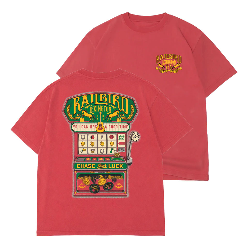 Railbird Festival Merch 2026 Slot Machine T-Shirt Chase Your Luck Shirt Gift For Music Lover - Kdjoy Railbird Festival Merch 2026 Slot Machine T-Shirt Chase Your Luck Shirt Gift For Music Lover - Kdjoy