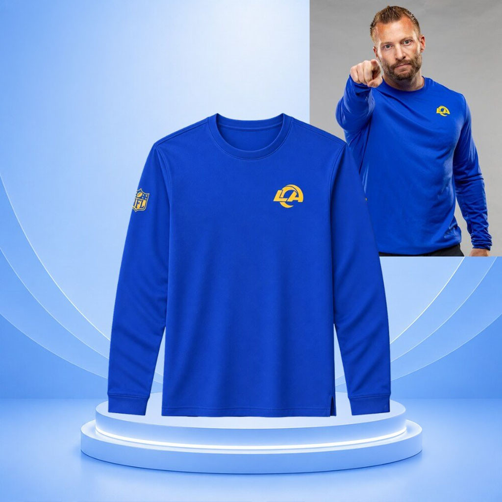 Rams Point And Smile Shirt Los Angeles Rams Sideline Coach Long Sleeve T-Shirt Fan Gifts - Kdjoy